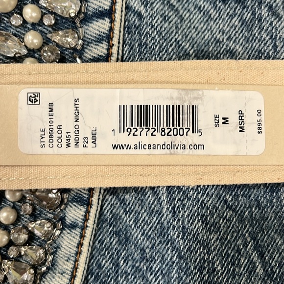 Alice& olivia Jean jacket with lace sleeve - Picture 8 of 9